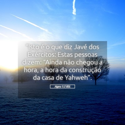 Picture 05 - Ageu 1:2 BSL - “Isto é o que diz Javé dos Exércitos: Estas - Bible Verse Picture