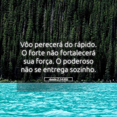 Picture 05 - Amós 2:14 BSL - Vôo perecerá do rápido. O forte não - Bible Verse Picture
