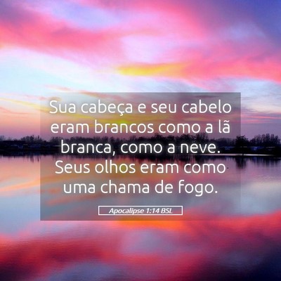 Picture 05 - Apocalipse 1:14 BSL - Sua cabeça e seu cabelo eram brancos como a lã - Bible Verse Picture