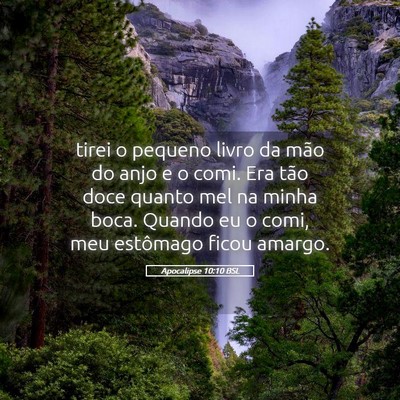 Picture 05 - Apocalipse 10:10 BSL - tirei o pequeno livro da mão do anjo e o comi. - Bible Verse Picture