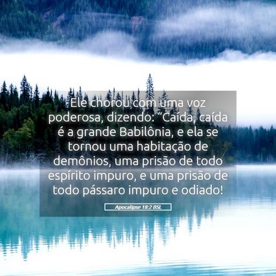 Picture 05 - Apocalipse 18:2 BSL - Ele chorou com uma voz poderosa, dizendo: - Bible Verse Picture