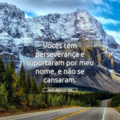 Picture 05 - Apocalipse 2:3 BSL - Vocês têm perseverança e suportaram por meu - Bible Verse Picture