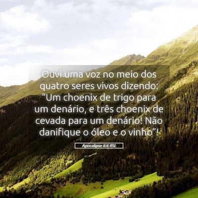 Picture 05 - Apocalipse 6:6 BSL - Ouvi uma voz no meio dos quatro seres vivos - Bible Verse Picture