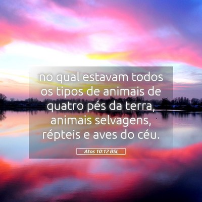 Picture 05 - Atos 10:12 BSL - no qual estavam todos os tipos de animais de - Bible Verse Picture