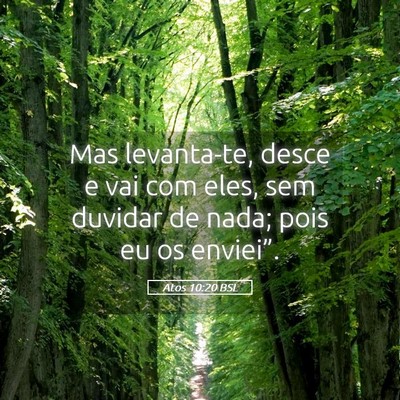 Picture 05 - Atos 10:20 BSL - Mas levanta-te, desce e vai com eles, sem duvidar - Bible Verse Picture