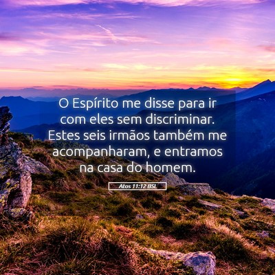 Picture 05 - Atos 11:12 BSL - O Espírito me disse para ir com eles sem - Bible Verse Picture