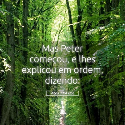 Picture 05 - Atos 11:4 BSL - Mas Peter começou, e lhes explicou em ordem, - Bible Verse Picture