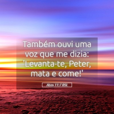 Picture 05 - Atos 11:7 BSL - Também ouvi uma voz que me dizia: 'Levanta-te, - Bible Verse Picture
