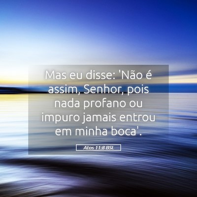 Picture 05 - Atos 11:8 BSL - Mas eu disse: 'Não é assim, Senhor, pois nada - Bible Verse Picture