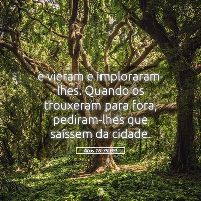 Picture 05 - Atos 16:39 BSL - e vieram e imploraram-lhes. Quando os trouxeram - Bible Verse Picture