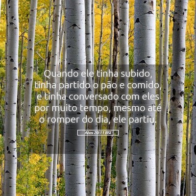 Picture 05 - Atos 20:11 BSL - Quando ele tinha subido, tinha partido o pão e - Bible Verse Picture