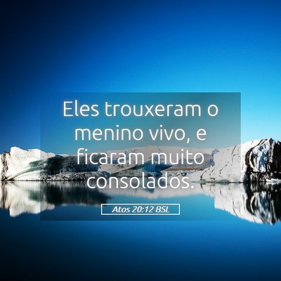 Picture 05 - Atos 20:12 BSL - Eles trouxeram o menino vivo, e ficaram muito - Bible Verse Picture