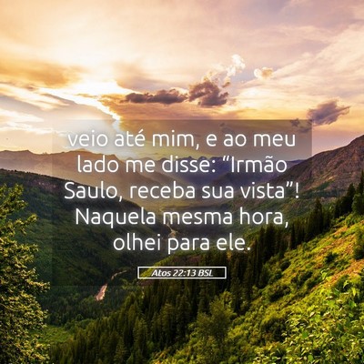 Picture 05 - Atos 22:13 BSL - veio até mim, e ao meu lado me disse: “Irmão - Bible Verse Picture