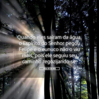 Picture 05 - Atos 8:39 BSL - Quando eles saíram da água, o Espírito do - Bible Verse Picture