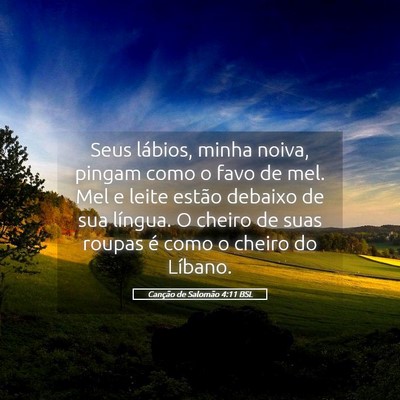 Picture 05 - Canção de Salomão 4:11 BSL - Seus lábios, minha noiva, pingam como o favo de - Bible Verse Picture