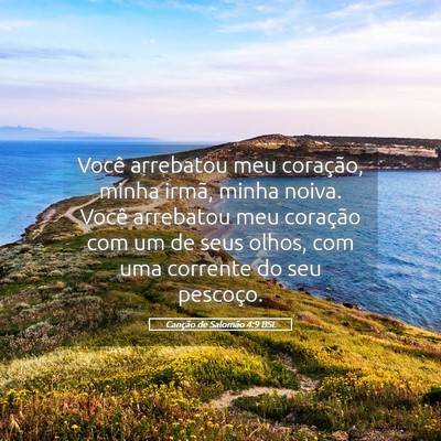 Picture 05 - Canção de Salomão 4:9 BSL - Você arrebatou meu coração, minha irmã, minha - Bible Verse Picture
