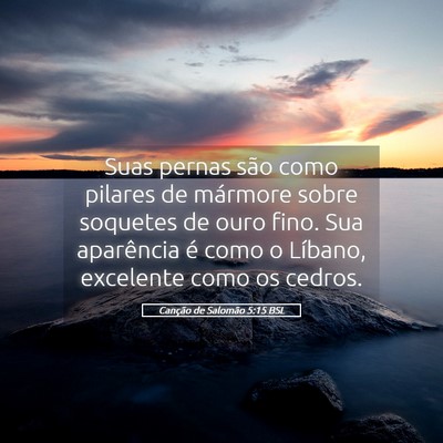 Picture 05 - Canção de Salomão 5:15 BSL - Suas pernas são como pilares de mármore sobre - Bible Verse Picture