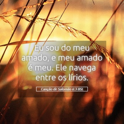 Picture 05 - Canção de Salomão 6:3 BSL - Eu sou do meu amado, e meu amado é meu. Ele - Bible Verse Picture