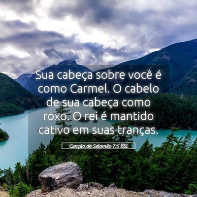 Picture 05 - Canção de Salomão 7:5 BSL - Sua cabeça sobre você é como Carmel. O cabelo - Bible Verse Picture