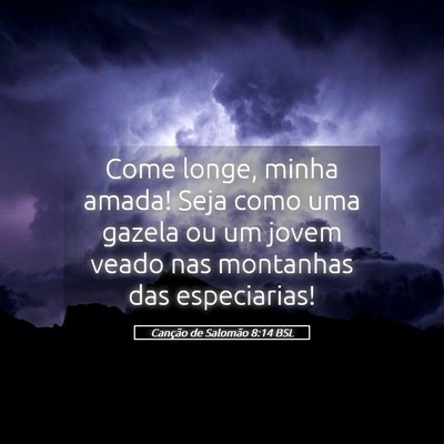 Picture 05 - Canção de Salomão 8:14 BSL - Come longe, minha amada! Seja como uma gazela ou - Bible Verse Picture