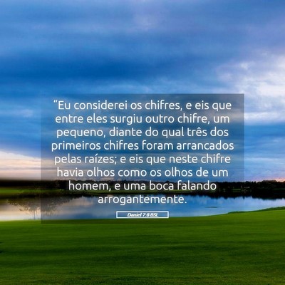 Picture 05 - Daniel 7:8 BSL - “Eu considerei os chifres, e eis que entre eles - Bible Verse Picture