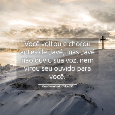 Picture 05 - Deuteronômio 1:45 BSL - Você voltou e chorou antes de Javé, mas Javé - Bible Verse Picture