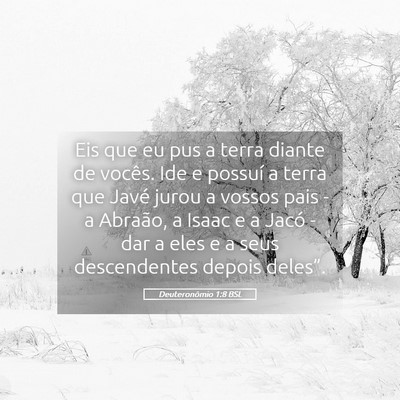 Picture 05 - Deuteronômio 1:8 BSL - Eis que eu pus a terra diante de vocês. Ide e - Bible Verse Picture