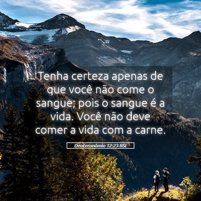 Picture 05 - Deuteronômio 12:23 BSL - Tenha certeza apenas de que você não come o - Bible Verse Picture