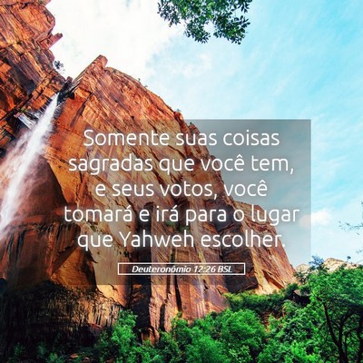 Picture 05 - Deuteronômio 12:26 BSL - Somente suas coisas sagradas que você tem, e - Bible Verse Picture