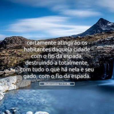 Picture 05 - Deuteronômio 13:15 BSL - certamente atingirão os habitantes daquela - Bible Verse Picture