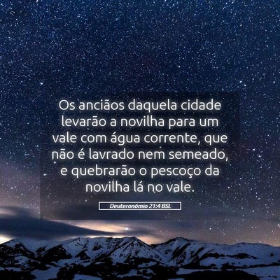 Picture 05 - Deuteronômio 21:4 BSL - Os anciãos daquela cidade levarão a novilha - Bible Verse Picture
