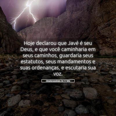 Picture 05 - Deuteronômio 26:17 BSL - Hoje declarou que Javé é seu Deus, e que você - Bible Verse Picture