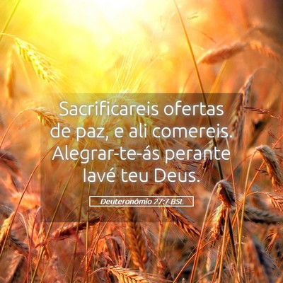 Picture 05 - Deuteronômio 27:7 BSL - Sacrificareis ofertas de paz, e ali comereis. - Bible Verse Picture