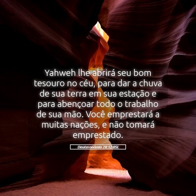 Picture 05 - Deuteronômio 28:12 BSL - Yahweh lhe abrirá seu bom tesouro no céu, para - Bible Verse Picture
