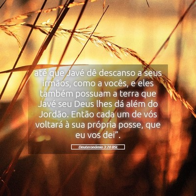 Picture 05 - Deuteronômio 3:20 BSL - até que Javé dê descanso a seus irmãos, como - Bible Verse Picture