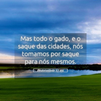 Picture 05 - Deuteronômio 3:7 BSL - Mas todo o gado, e o saque das cidades, nós - Bible Verse Picture