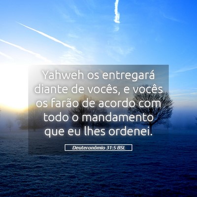 Picture 05 - Deuteronômio 31:5 BSL - Yahweh os entregará diante de vocês, e vocês - Bible Verse Picture