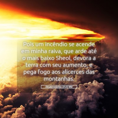 Picture 05 - Deuteronômio 32:22 BSL - Pois um incêndio se acende em minha raiva, que - Bible Verse Picture
