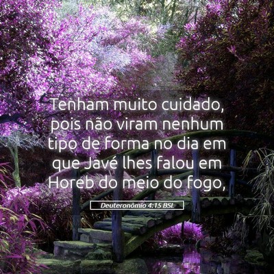 Picture 05 - Deuteronômio 4:15 BSL - Tenham muito cuidado, pois não viram nenhum tipo - Bible Verse Picture