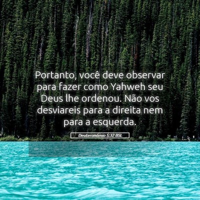 Picture 05 - Deuteronômio 5:32 BSL - Portanto, você deve observar para fazer como - Bible Verse Picture