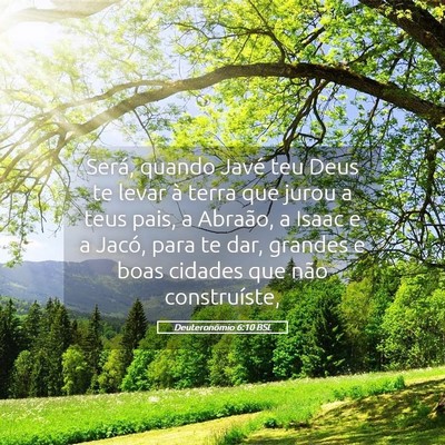 Picture 05 - Deuteronômio 6:10 BSL - Será, quando Javé teu Deus te levar à terra - Bible Verse Picture