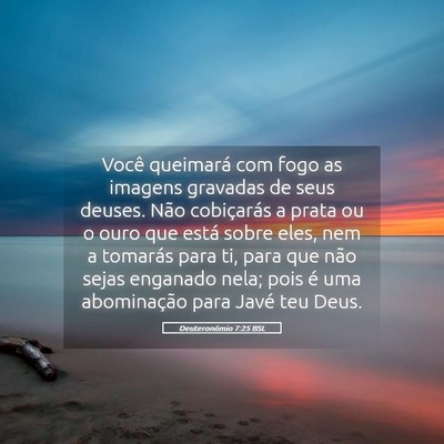 Picture 05 - Deuteronômio 7:25 BSL - Você queimará com fogo as imagens gravadas de - Bible Verse Picture