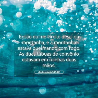 Picture 05 - Deuteronômio 9:15 BSL - Então eu me virei e desci da montanha, e a - Bible Verse Picture