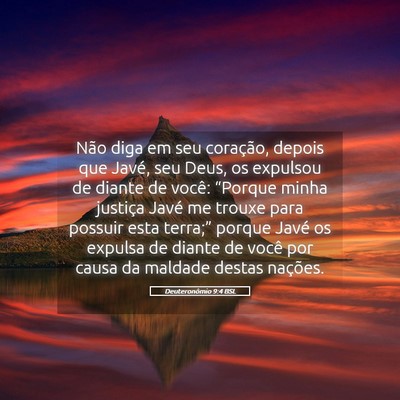 Picture 05 - Deuteronômio 9:4 BSL - Não diga em seu coração, depois que Javé, seu - Bible Verse Picture