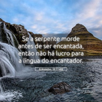 Picture 05 - Eclesiastes 10:11 BSL - Se a serpente morde antes de ser encantada, - Bible Verse Picture