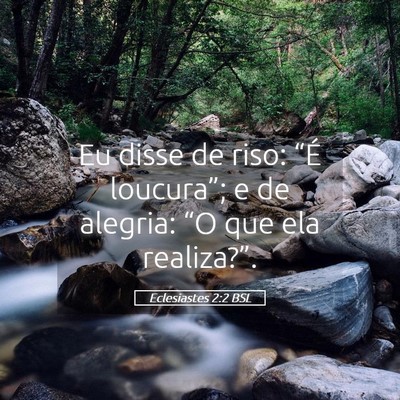 Picture 05 - Eclesiastes 2:2 BSL - Eu disse de riso: “É loucura”; e de alegria: - Bible Verse Picture