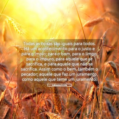 Picture 05 - Eclesiastes 9:2 BSL - Todas as coisas são iguais para todos. Há um - Bible Verse Picture