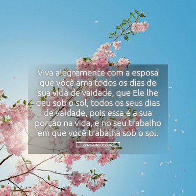 Picture 05 - Eclesiastes 9:9 BSL - Viva alegremente com a esposa que você ama todos - Bible Verse Picture