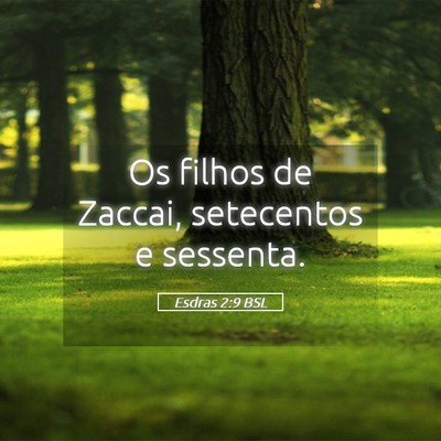 Picture 05 - Esdras 2:9 BSL - Os filhos de Zaccai, setecentos e - Bible Verse Picture