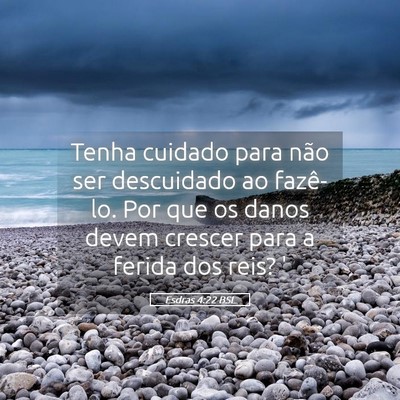 Picture 05 - Esdras 4:22 BSL - Tenha cuidado para não ser descuidado ao - Bible Verse Picture